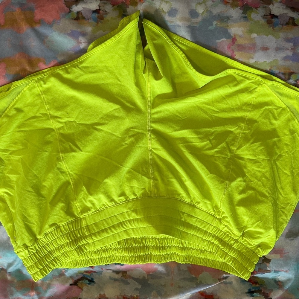 Lululemon Athletica neon highlighter hotty hot short 14 4 inch high rise HR flaw